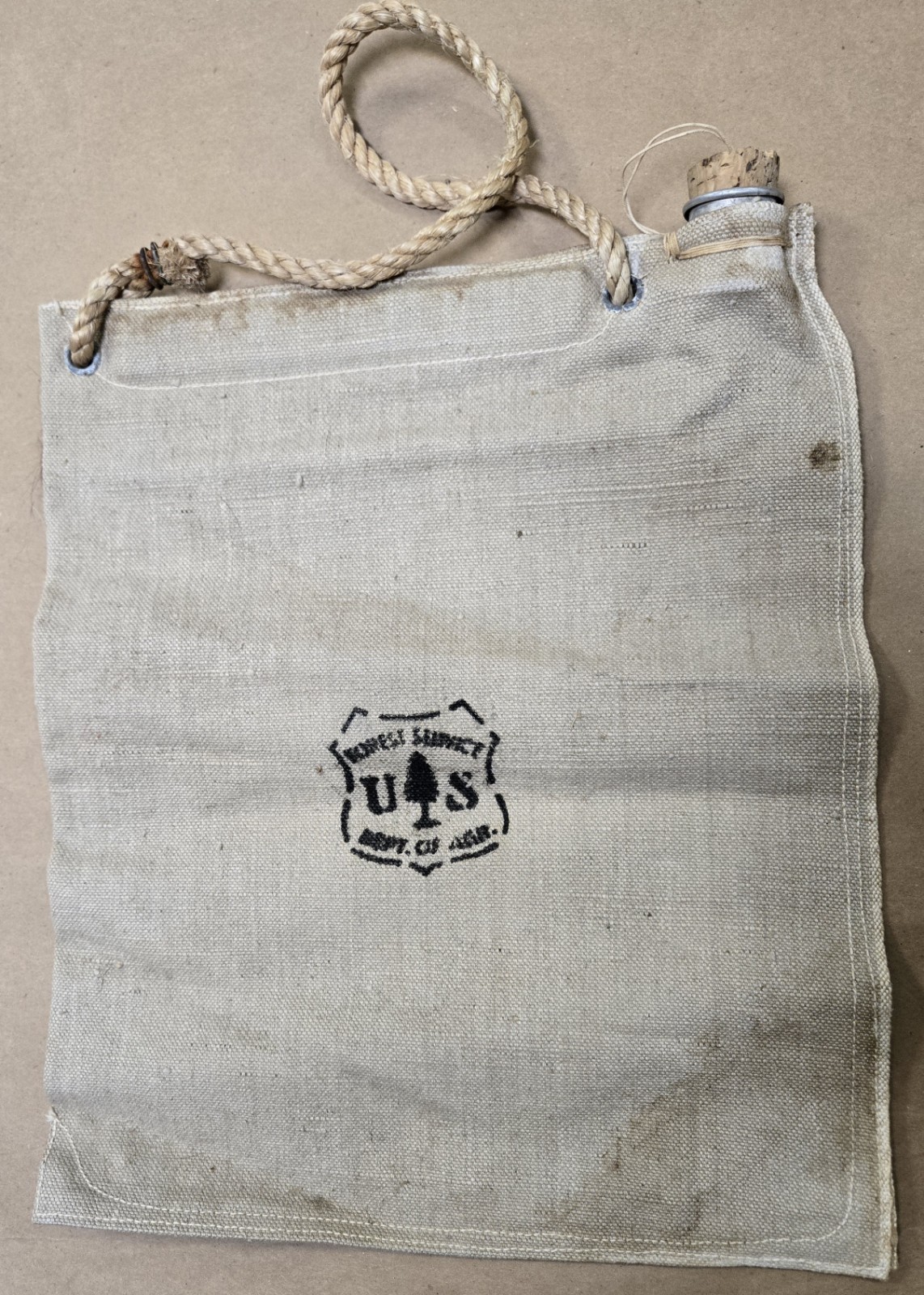 Old USFS US Forest Service Colorado Tent & Awning Canvas Water/Auto Radiator Bag