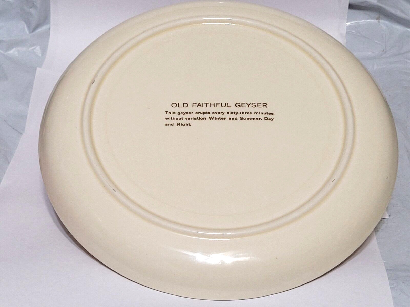 Vintage “Old Faithful” Geyser Yellowstone National Park 10″ Souvenir Plate
