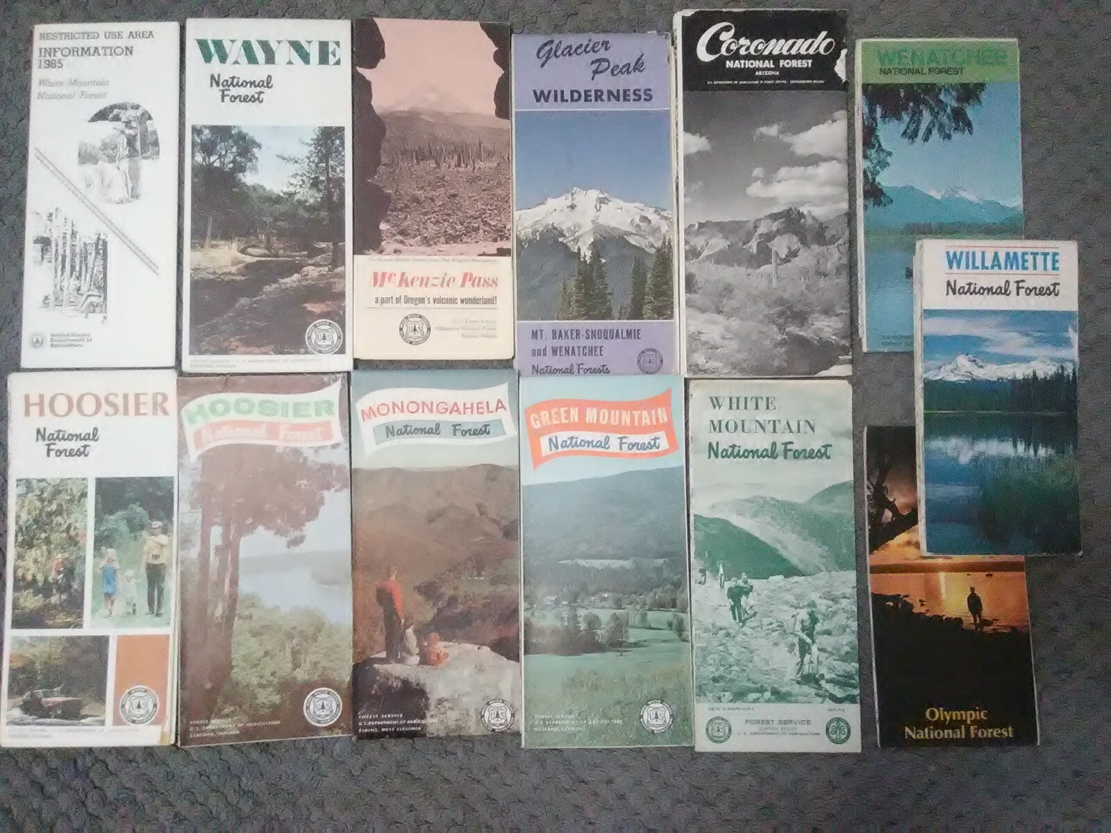 USDA Forest Service Vtg National Forest Map/Brochure Lot of 13