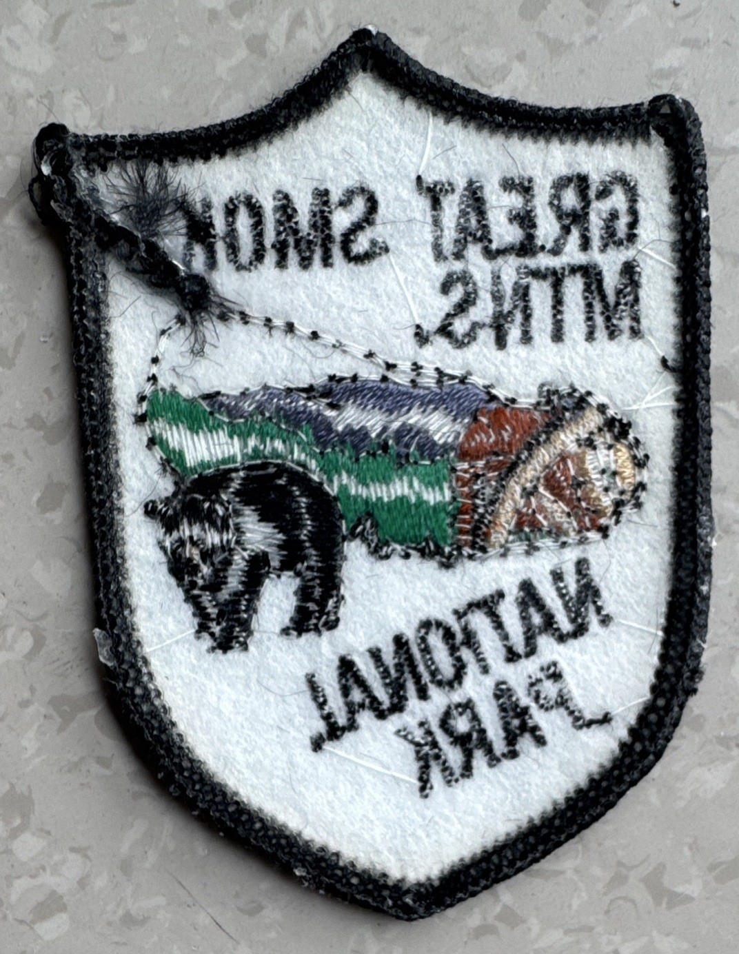 Vintage Great Smoky Mountains National Park Patch – Black Bear Cabin Embroidered
