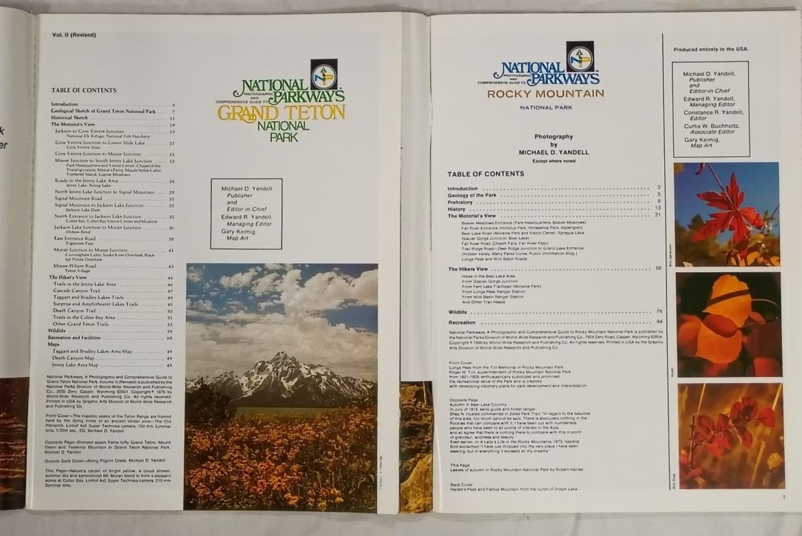 Lot 4 Vintage National Parkways Guides Rocky Mtn Yellowstone Grand Teton Canyon