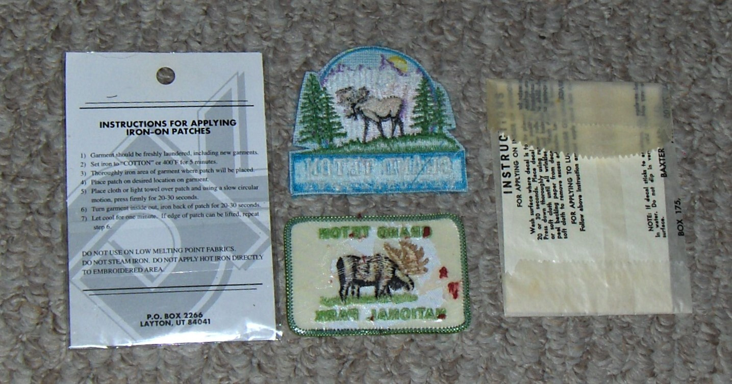 GRAND TETON National Park Wyoming WY ( 3) Patches ~ Decal ..Lot