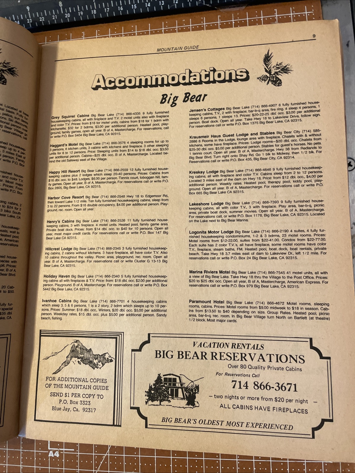 san bernadino mountain resorts 1978 mountain guide and service directory