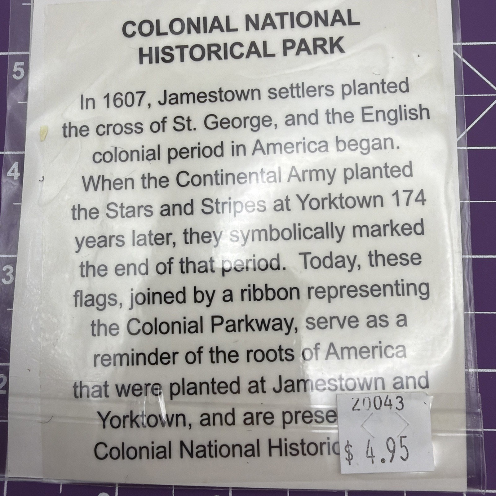 Colonial National Historical Park Embroidered Patch~Jamestown, Yorktown…