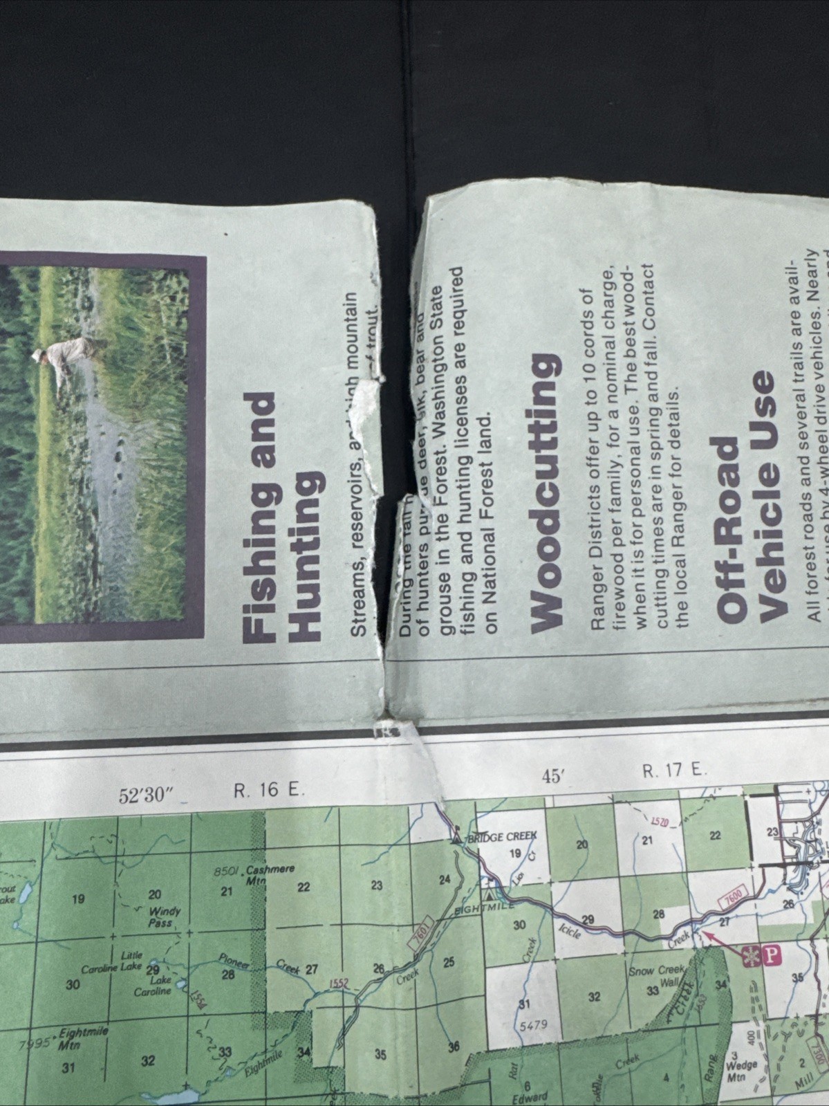 National Forest Map – Wenatchee Washington 1989 Recreation Guide
