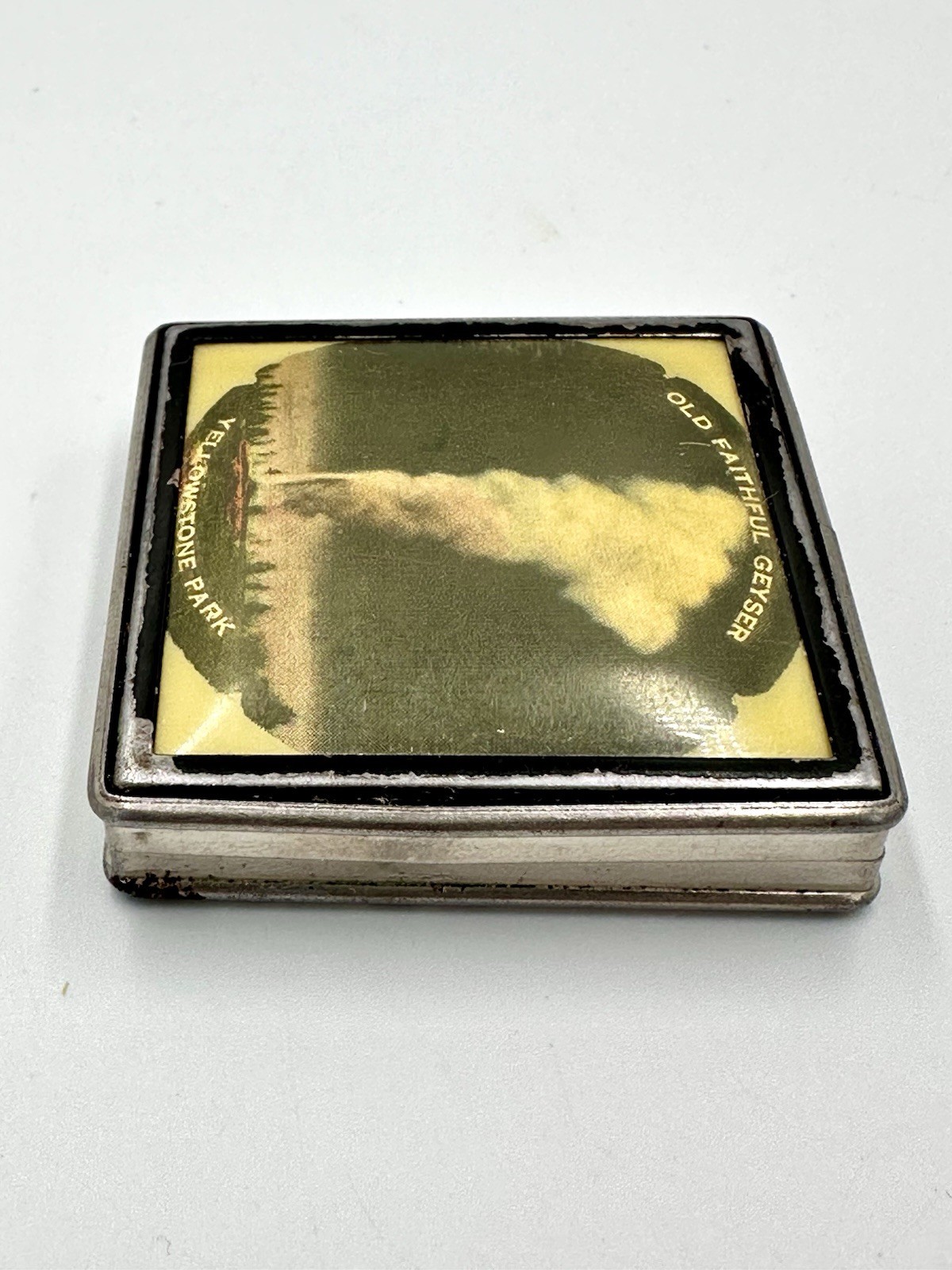 Vintage Compact Yellowstone National Park Souvenir Old Faithful Geyser
