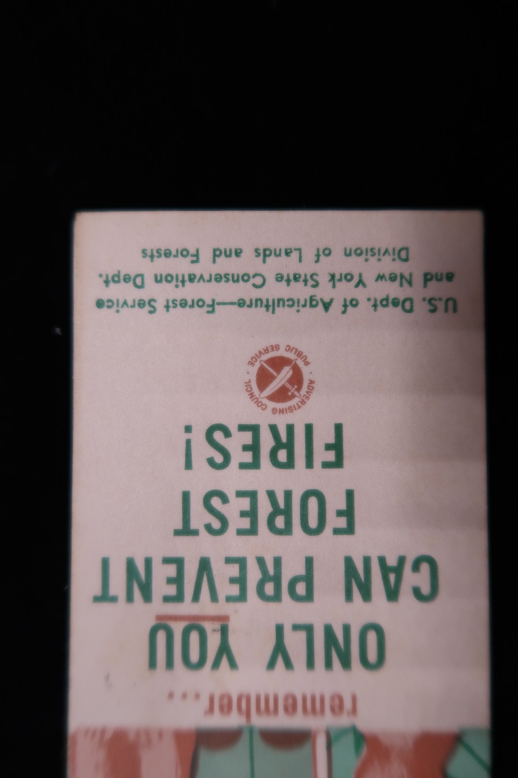 Vtg 1959 US Gov SMOKEY BEAR Bookmark Forest Fire Prevention Rules Die Cut Rare