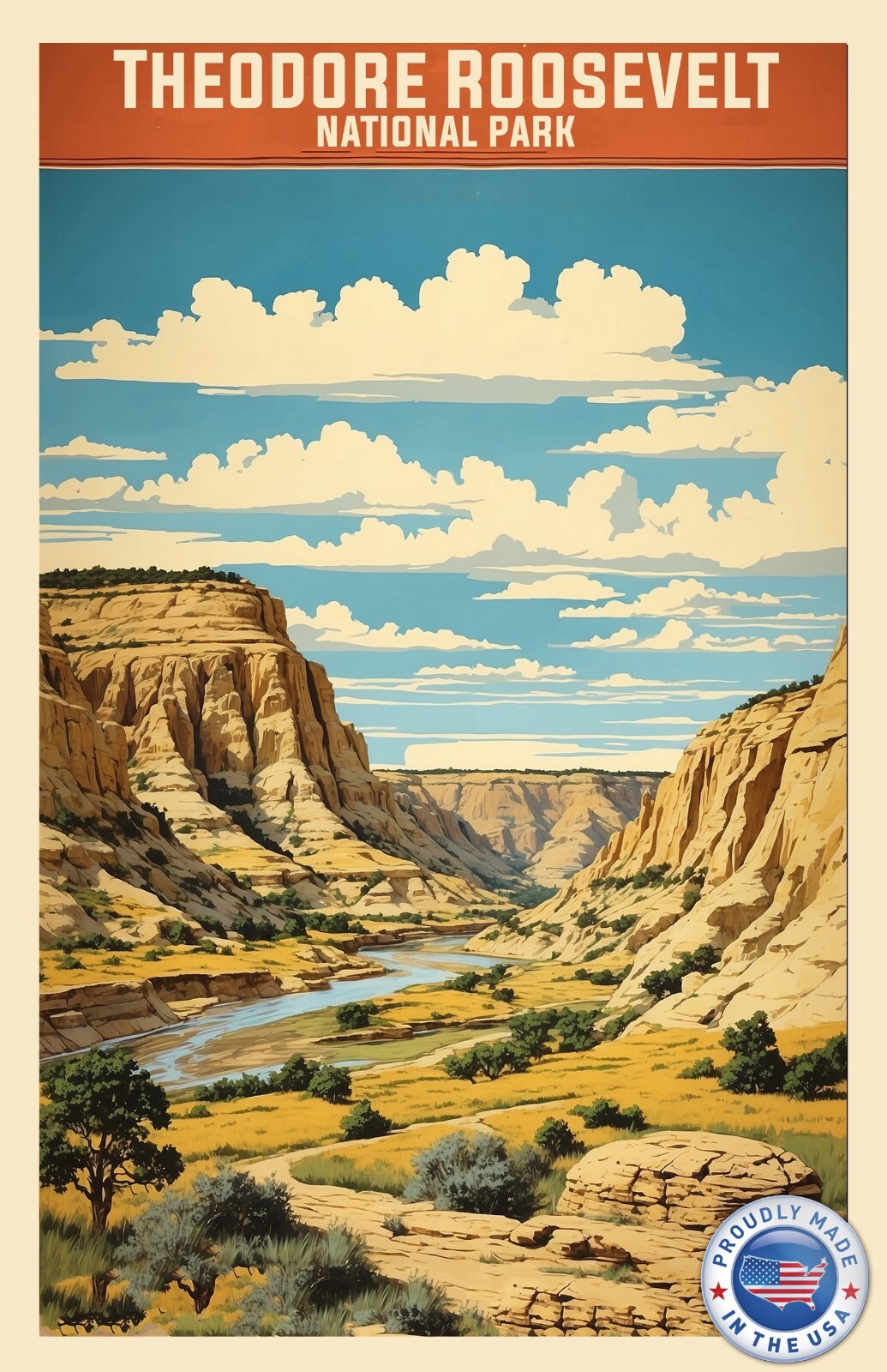 Theodore Roosevelt National Park Travel Poster Sized Gossy Photo Print 13″ x 19″