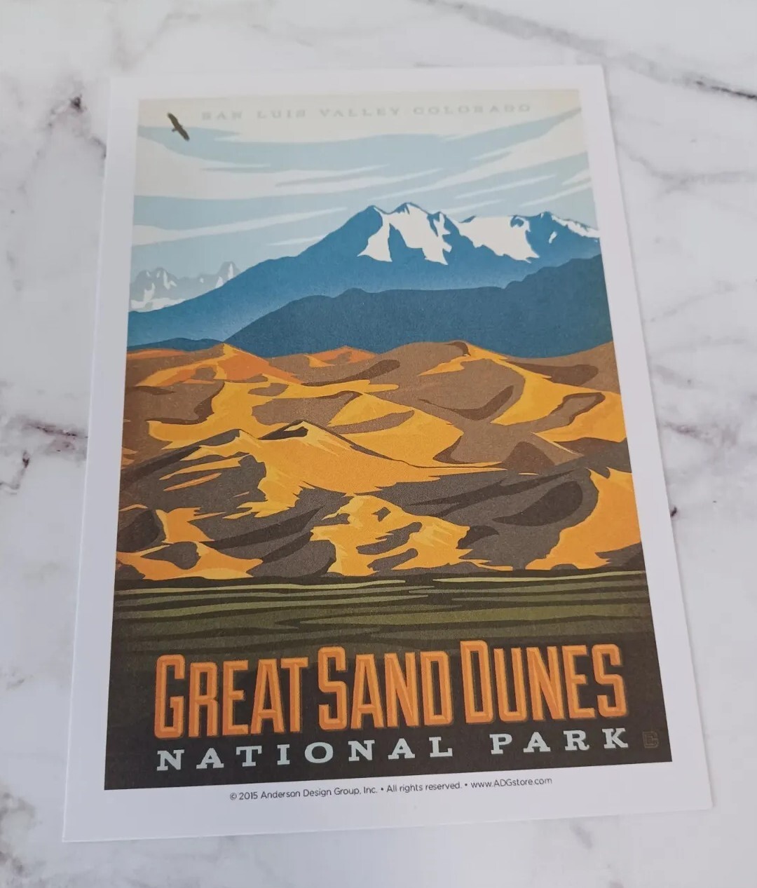 Great Sand Dunes National Parks 100th Anniversary Illustrated Print Post Card