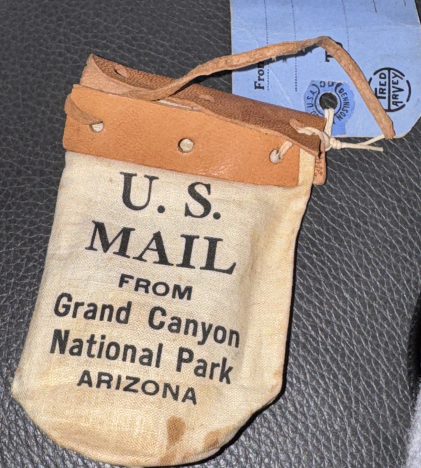 Vintage US Mail Grand Canyon National Park Souvenir Pouch 12 Photos Fred Harvey