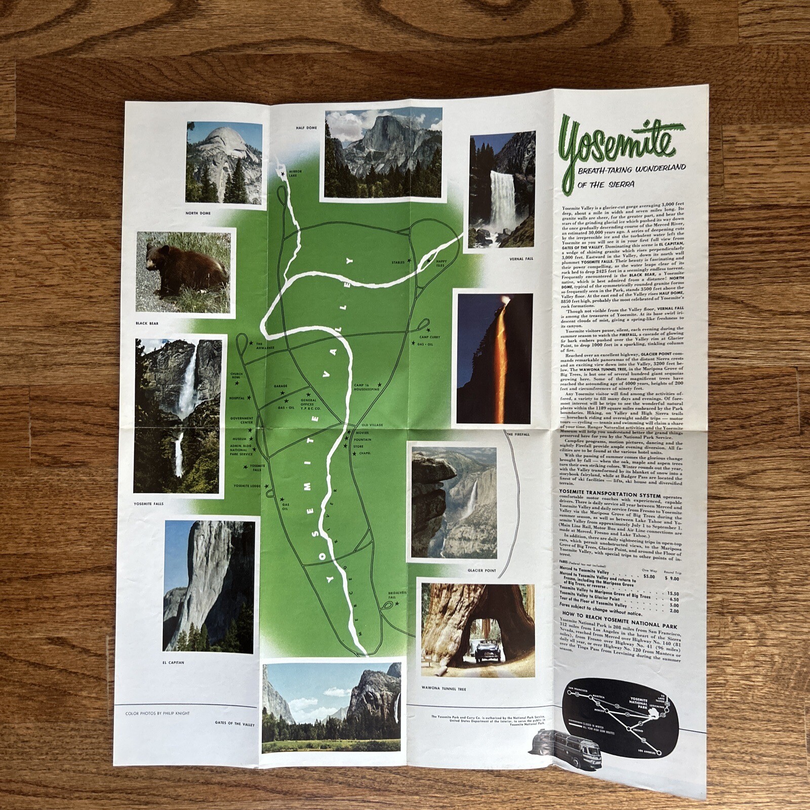 3 Vintage 1952 – Yosemite National Park California – Souvenir Brochures