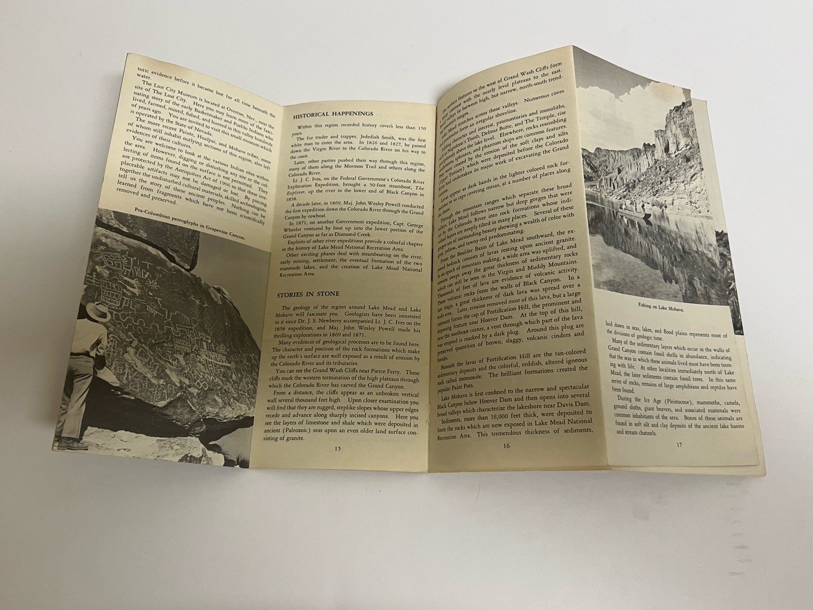 Vintage Lake Mead & Lake Mohave Arizona Nevada Map /Brochure 1957