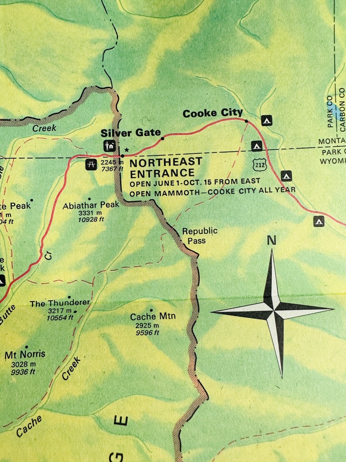 Lot of 2 1975 & 1969 Travel Brochures Yellowstone National Park Map Ephemera