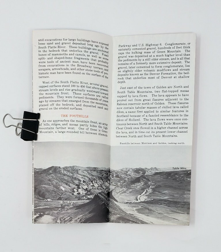 1967 Vintage Brochure – Denver’s Geologic Setting – USGS – USDOI