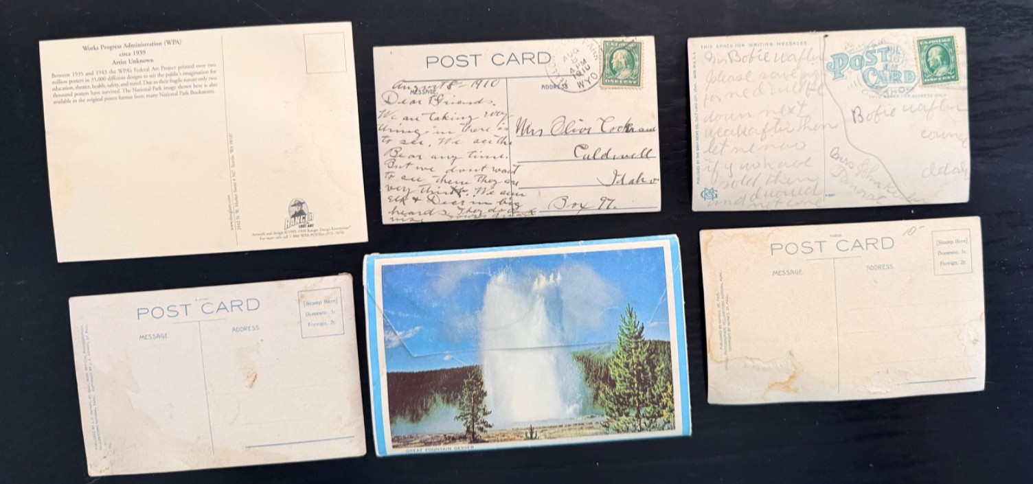 Vintage Yellowstone National Park Ephemera Mixed Lot! Maps~Postcards~Souvenirs++