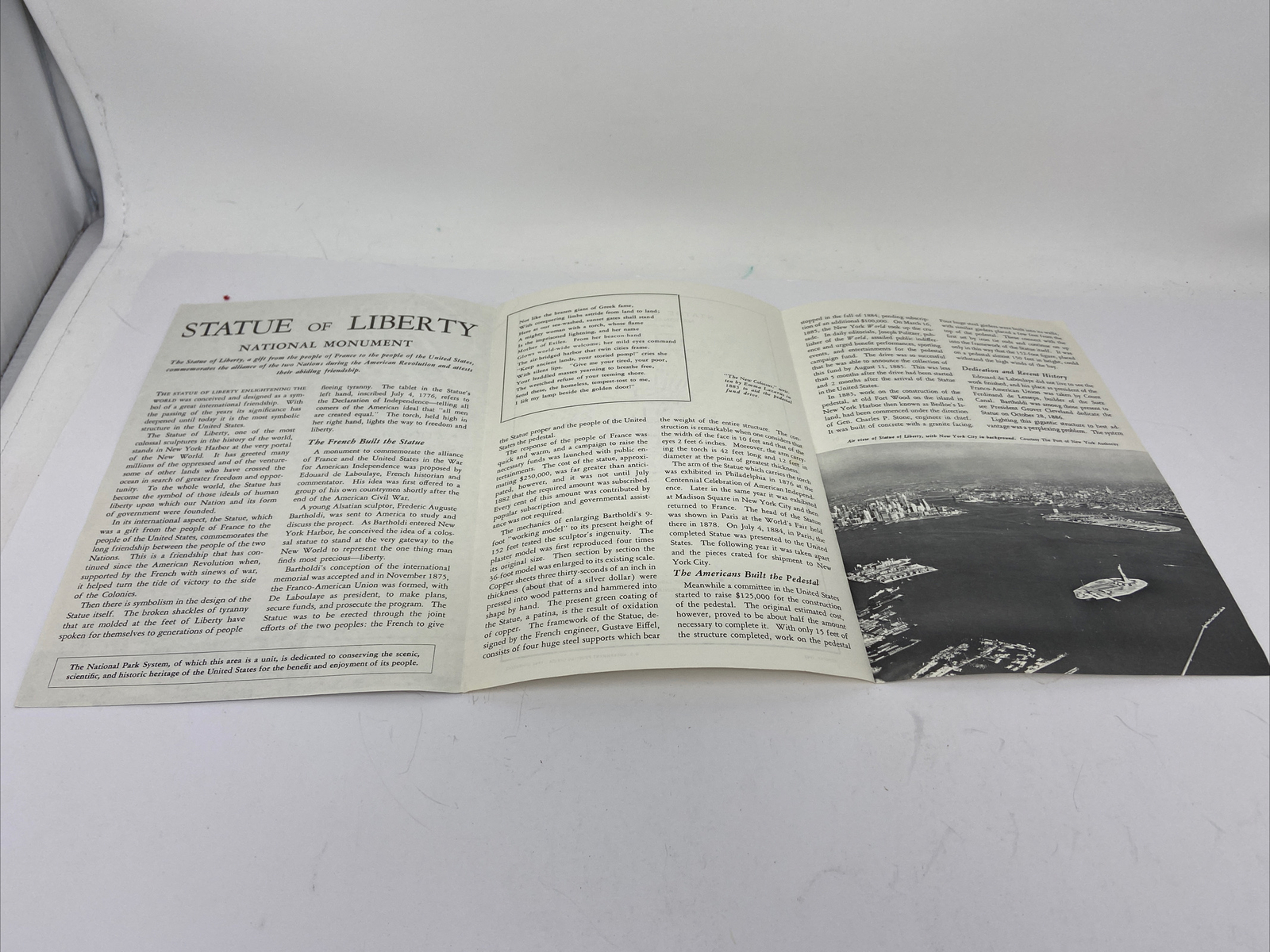 Vintage 1962 Statue of Liberty Pamphlet Brochure with Map National Monument