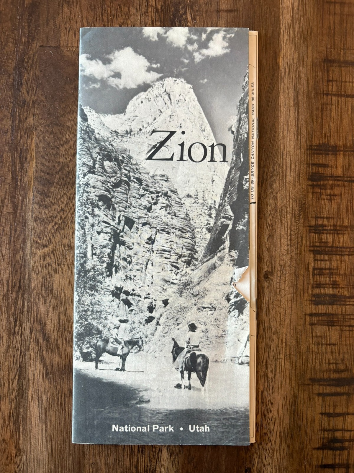 Zion National Park – 1957 Brochure Map Pamphlet