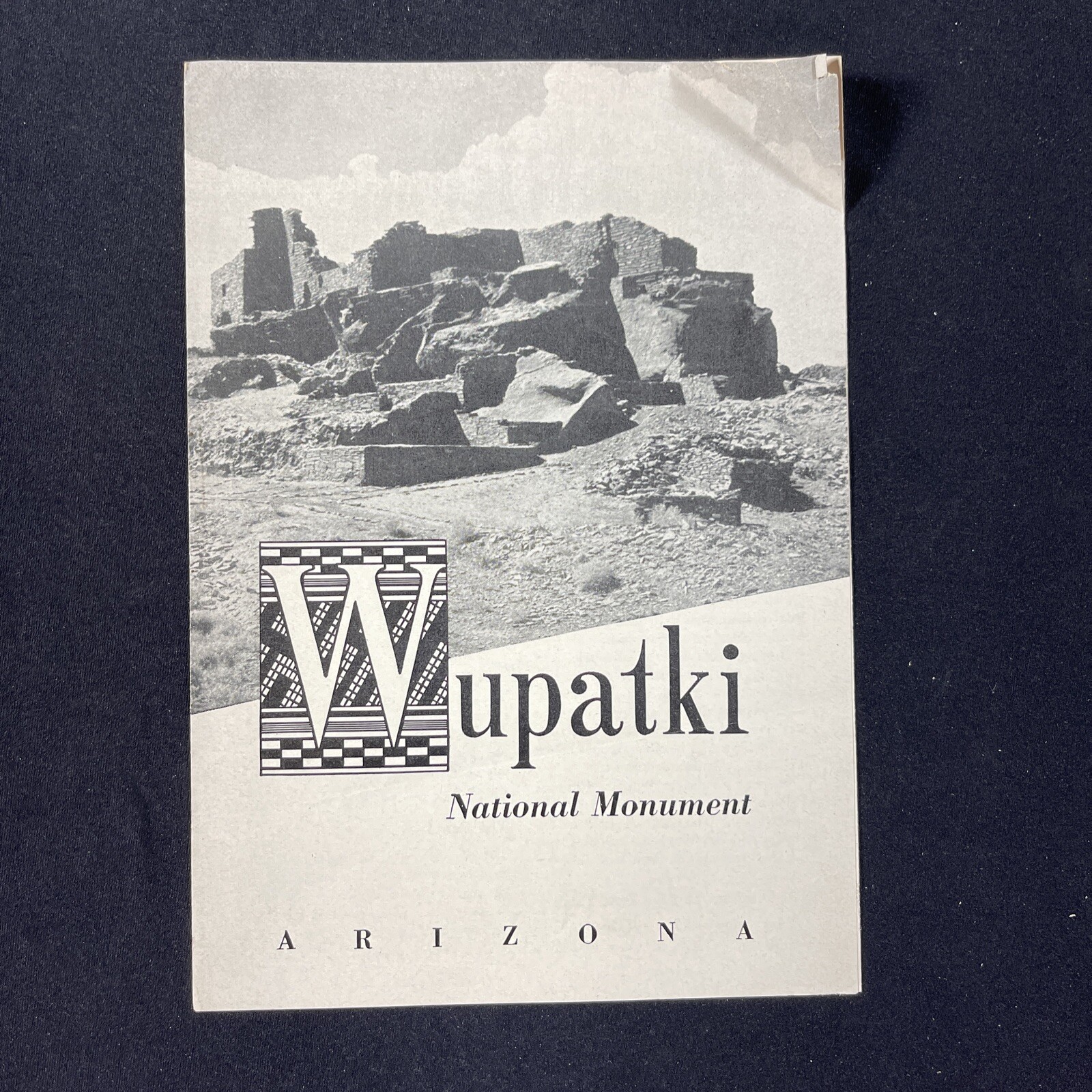 Vintage 1951 Wupatki National Monument Brochure Pamphlet Map Guide Info booklet