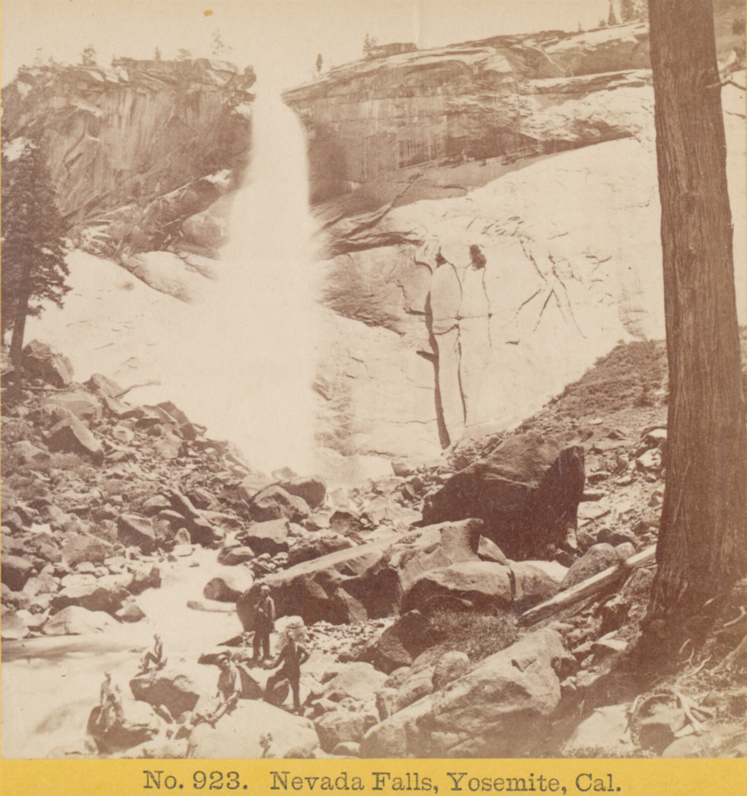 1870 Nevada Falls Yosemite California Kilburn Brothers Stereoview Photograph 923
