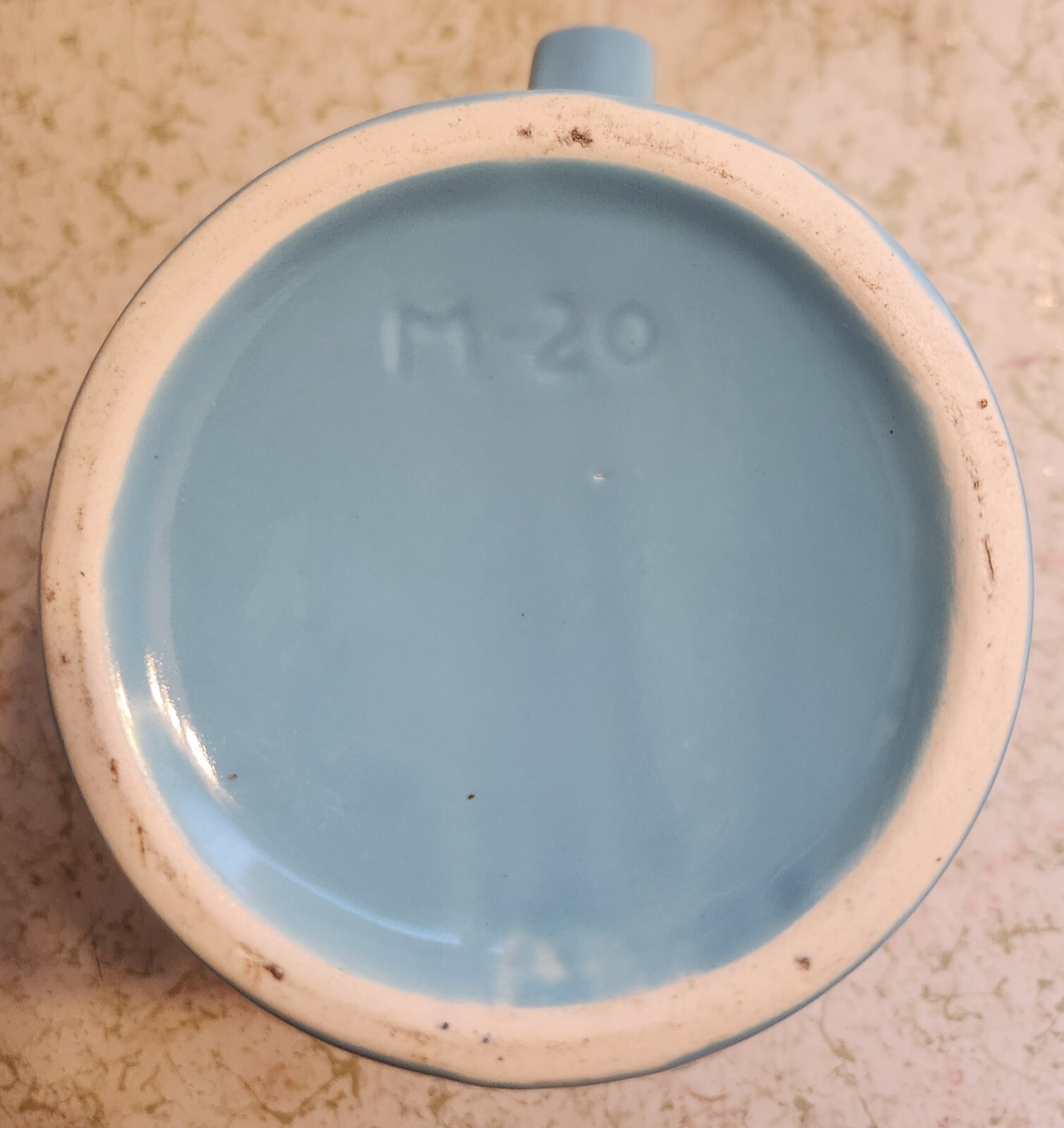 VTG Large Ceramic Powder Blue Mug Great Smoky Mountains National Park 20 Oz.