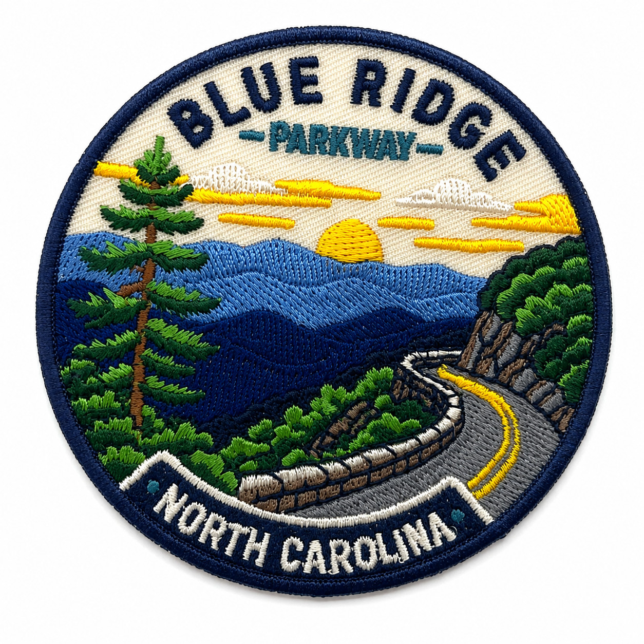 Blue Ridge Parkway Patch North Carolina 3″ Embroidered Iron On Travel Badge