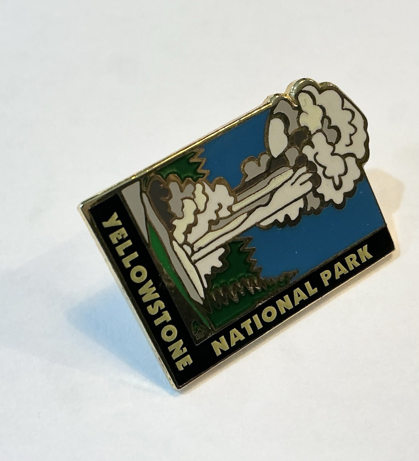 Yellowstone National Park Pin Old Faithful Wyoming Rectangular