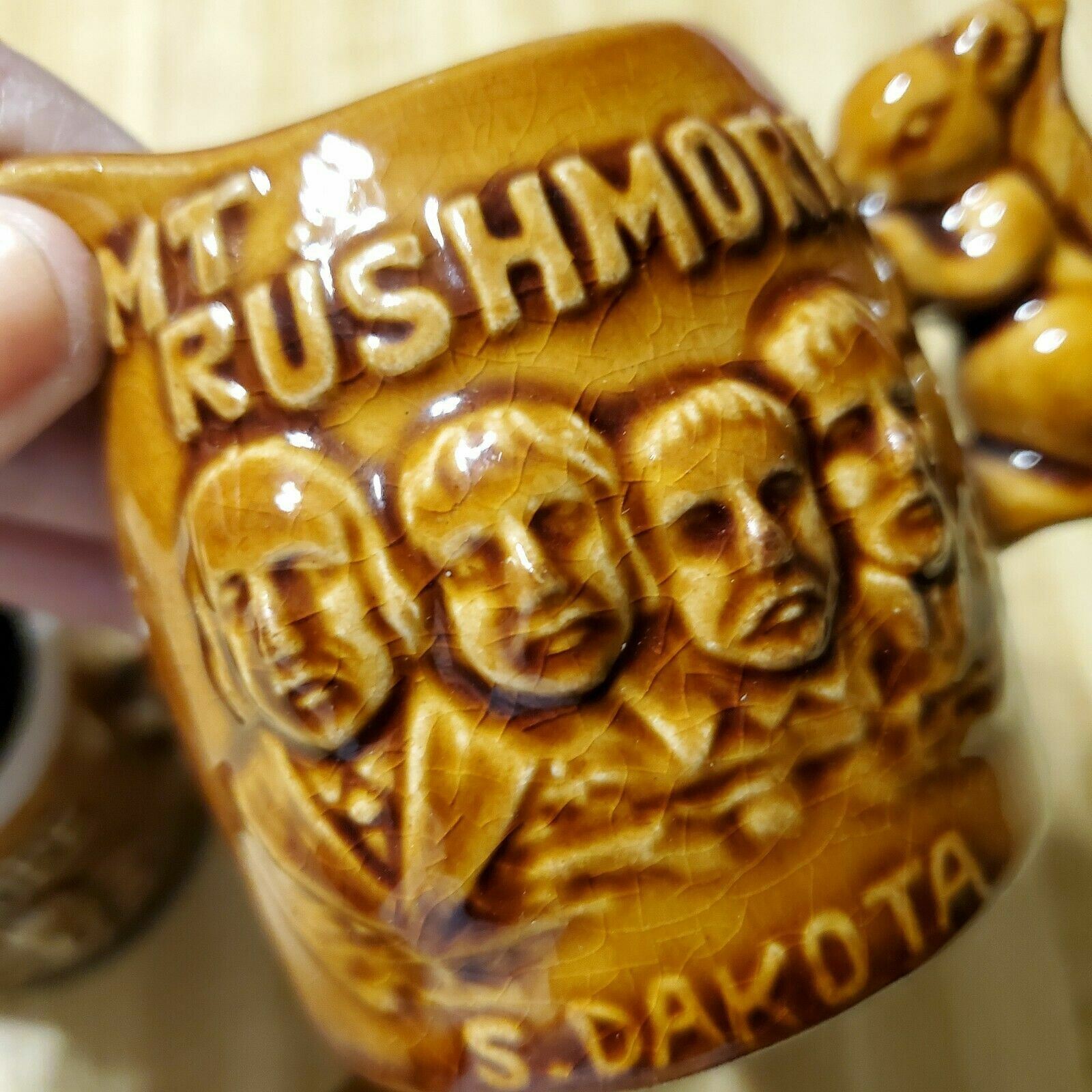 MT RUSHMORE South Dakota Ceramic NATIONAL Park Creamer Sugar Tourism Vintage
