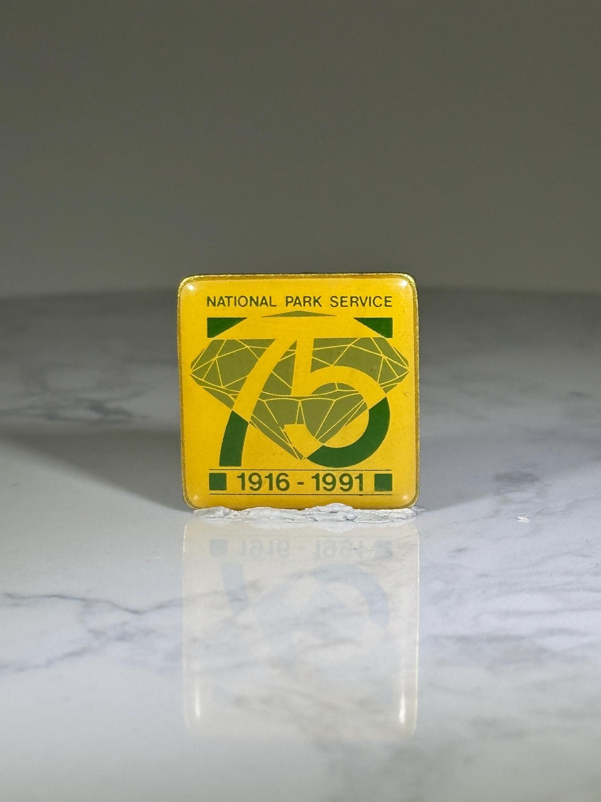 National Park Service Pin: Yellow Green Enamel – 75th Anniversary Accessory