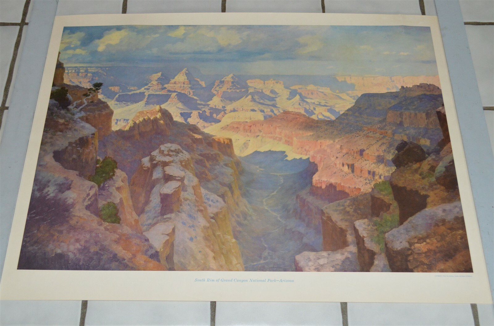 1955 LARGE Print Santa Fe RR South Rim Grand Canyon