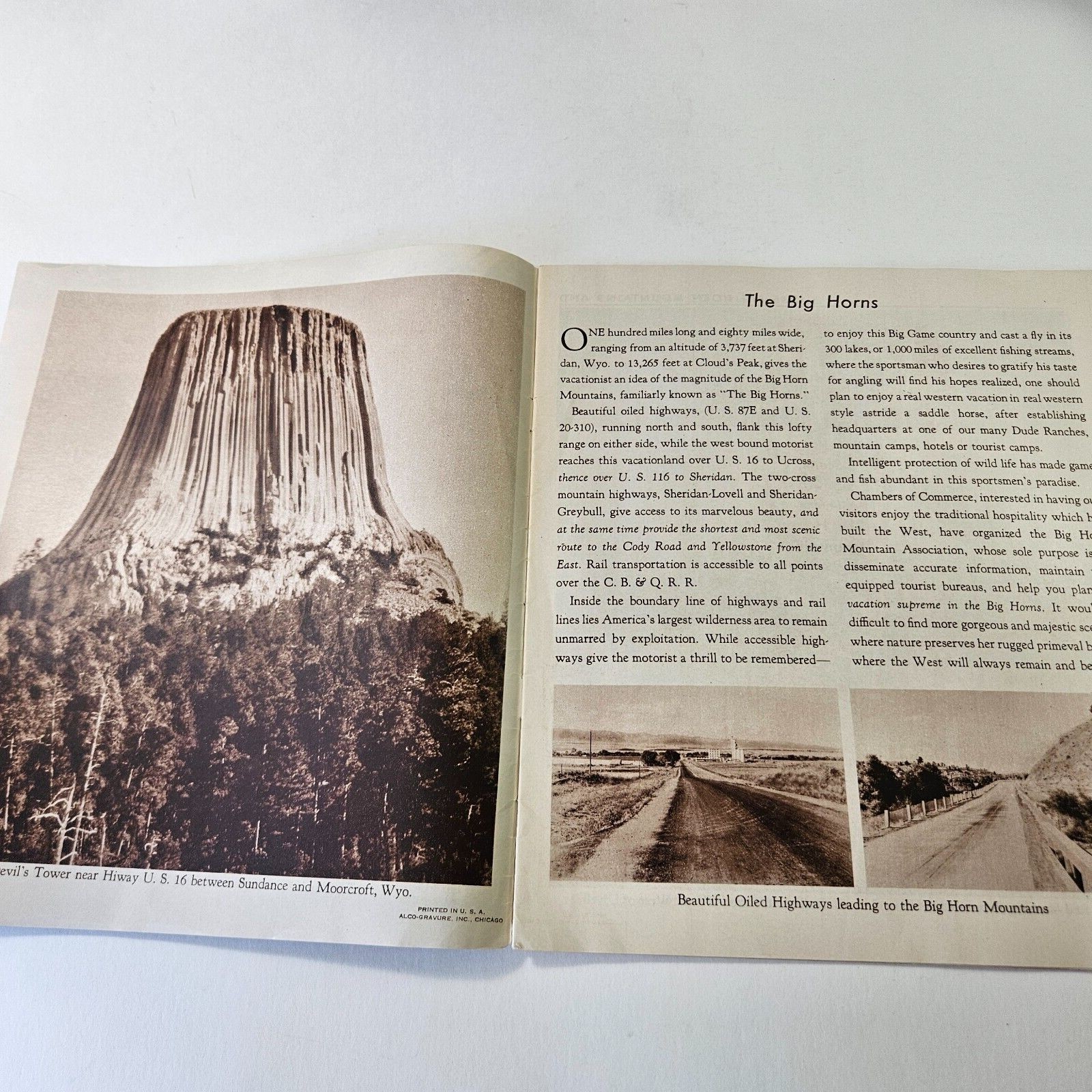 Orig 1932 Photographic Views Catalog Big Horn Mtns Cody Road To Yellowstone
