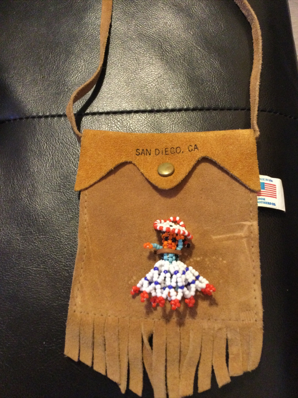 Vintage Bloom Brothers Company San Diego, CA Leather Pouch From Woolworths