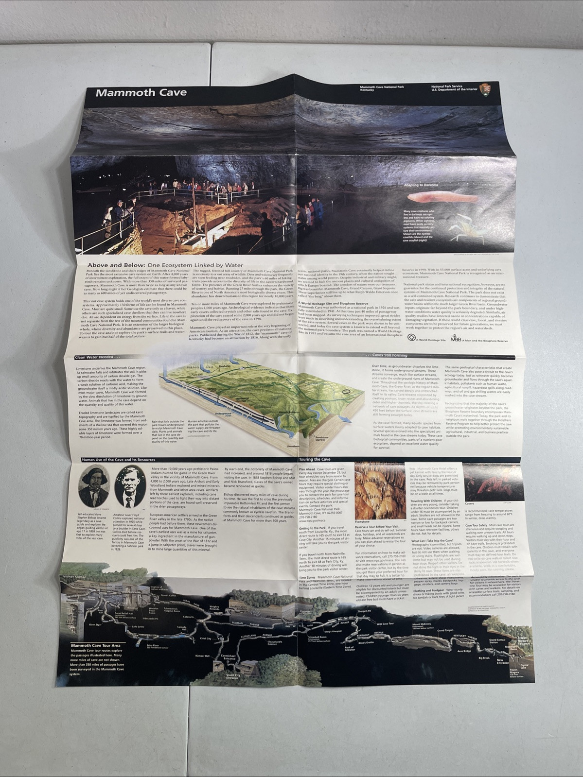 Mammoth Cave National Park Kentucky Map / Brochure / 2006 Programs & Ticket Stub