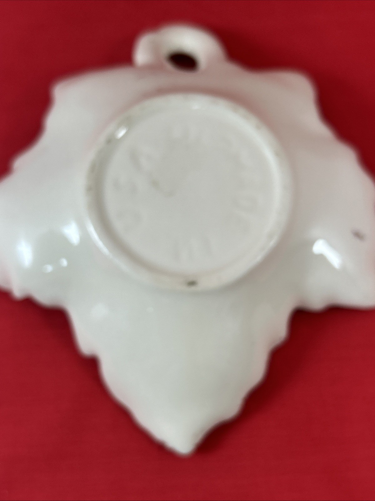 West Virginia Turnpike Porcelain Leaf Ashtray Trinket Dish Souvenir Vintage 7×6”