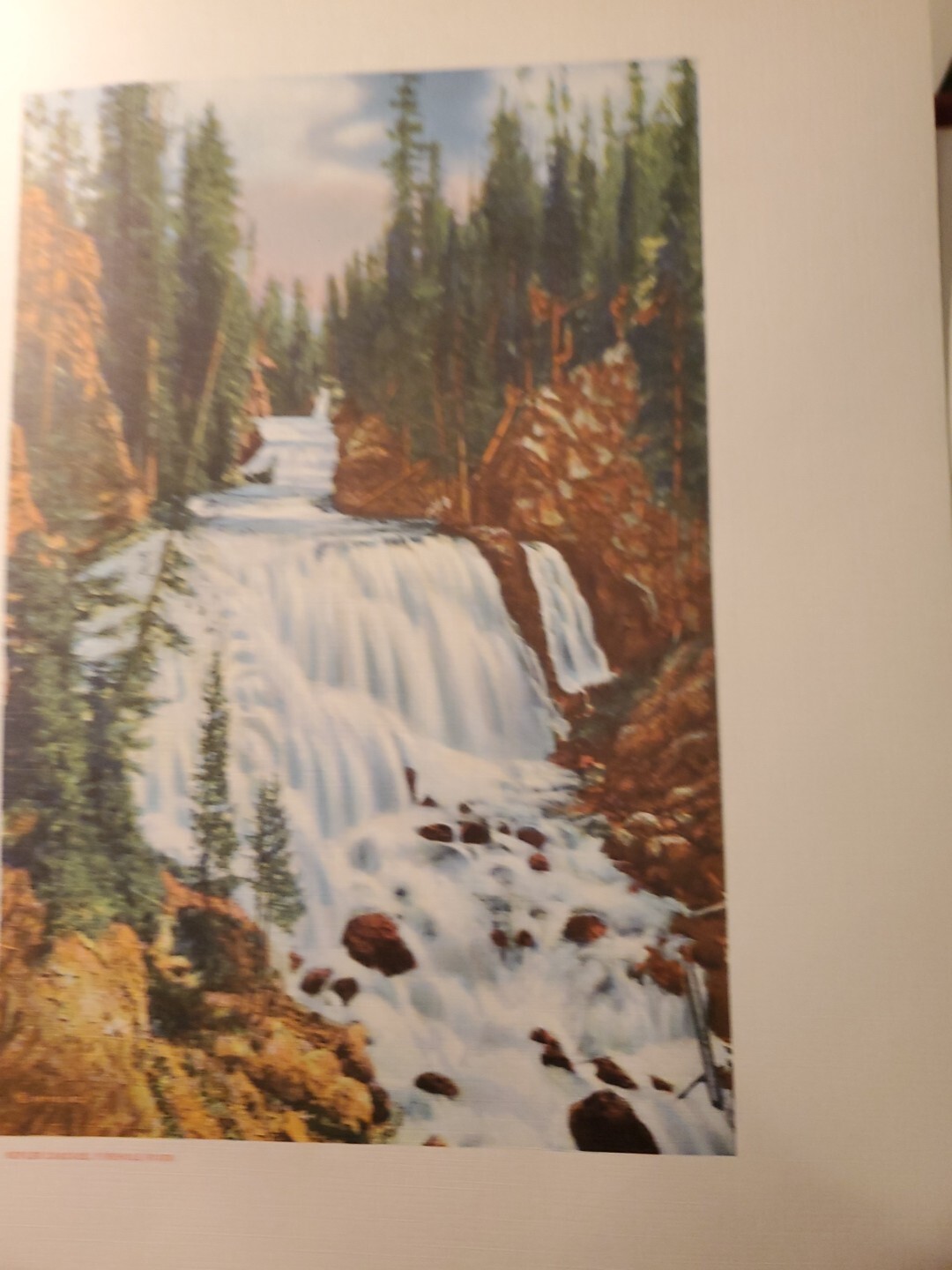 Vintage 1920s Haynes Souvenir Yellowstone National Park Colored Linen Prints