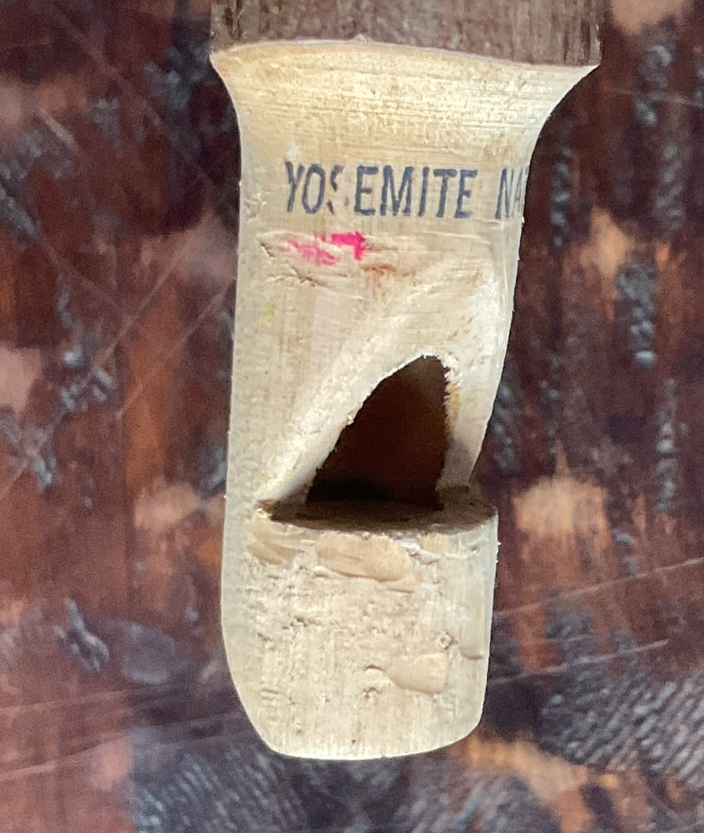 Vintage Wood Hand Carved Souvenir Yosemite National Park Whistle-Made in USA