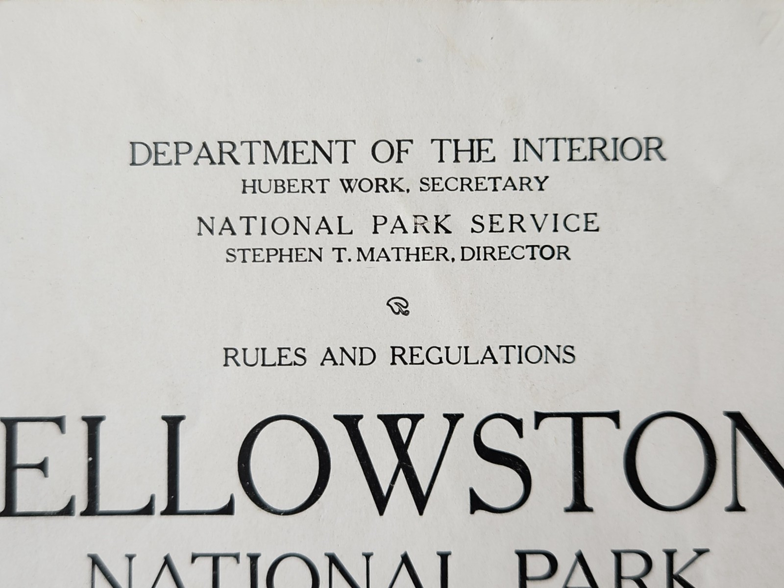 Antique 1925 Yellowstone National Park Rules Regulations Department of Interior