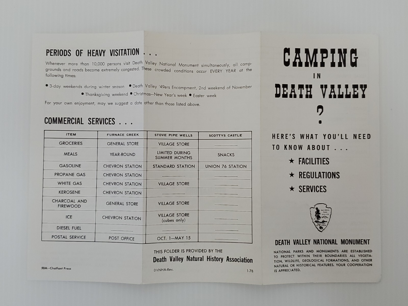 Vintage 1978 Camping in Death Valley National Monument – Travel Brochure!
