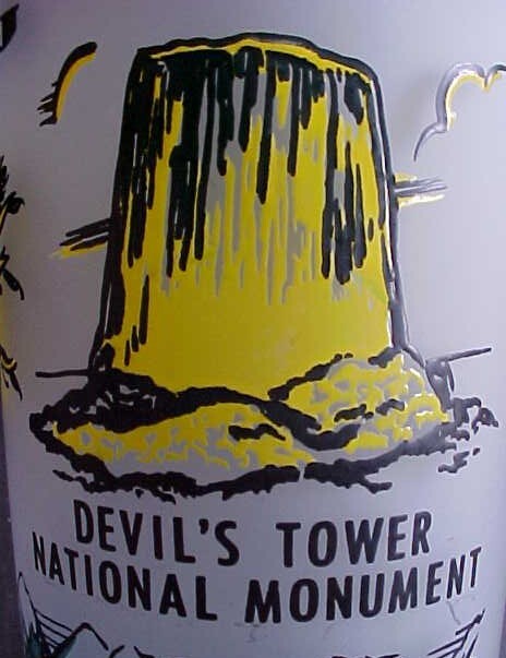 Vintage Yellowstone National Park & Wyoming Old Faithful Tetons Frosted Glass