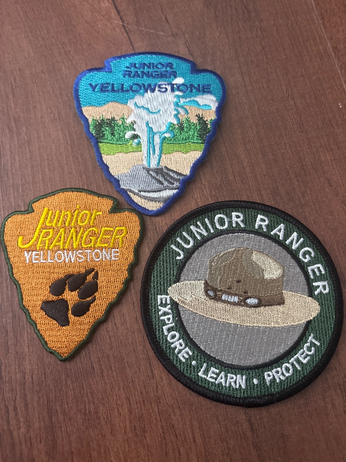 Yellowstone Junior Ranger Badges- lot of 3