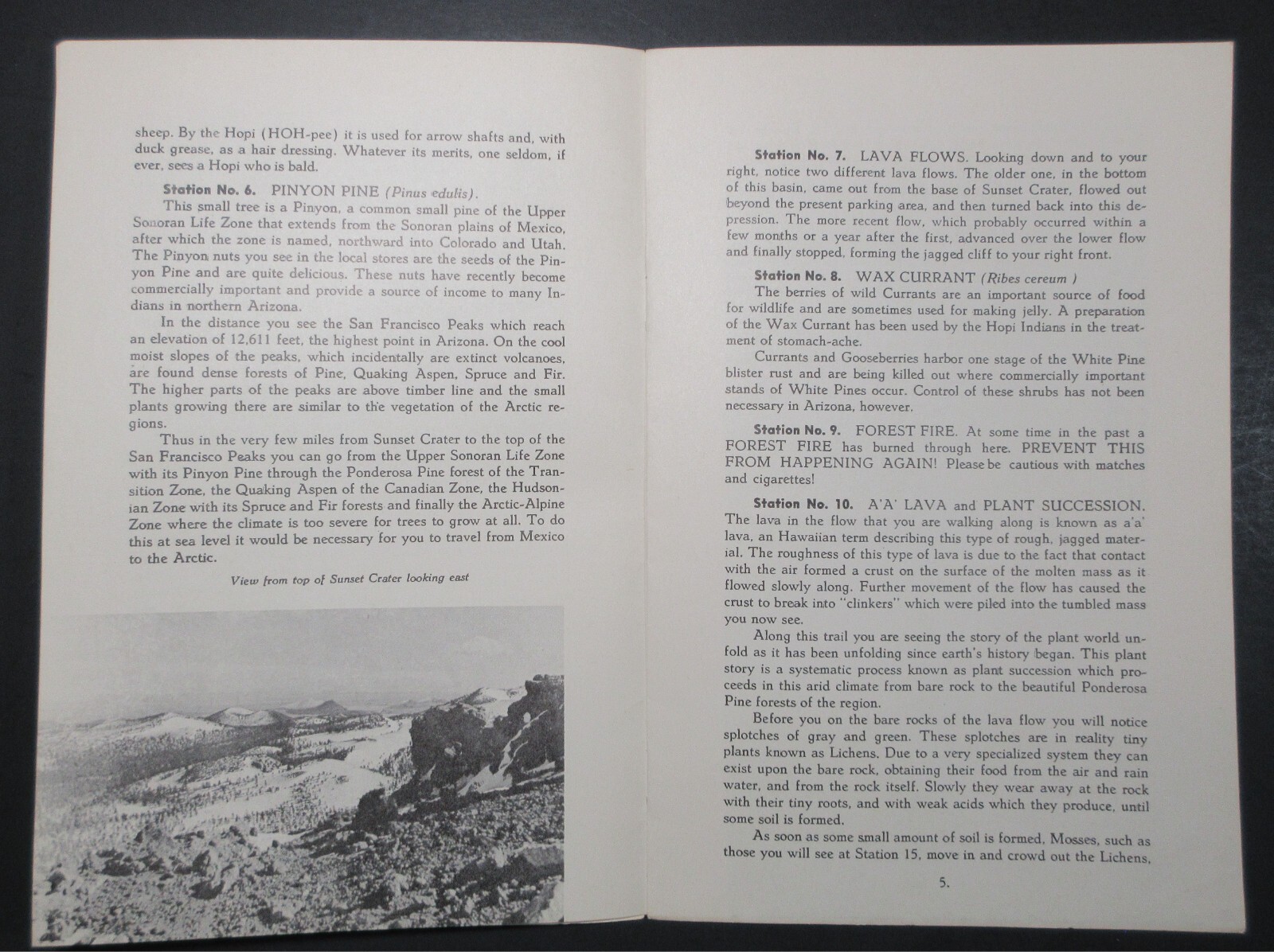 1956 Sunset Crater National Monument Guide to Lava Flow Nature Trail