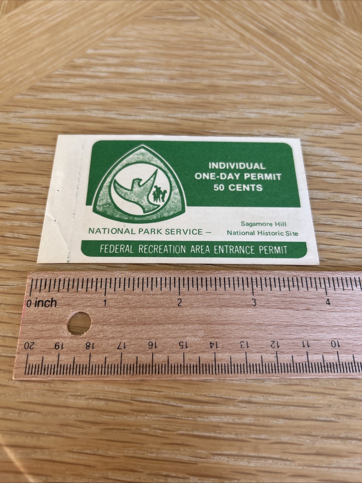 Vintage Entrance Permit Sagamore Hill Federal Recreation Area 1977