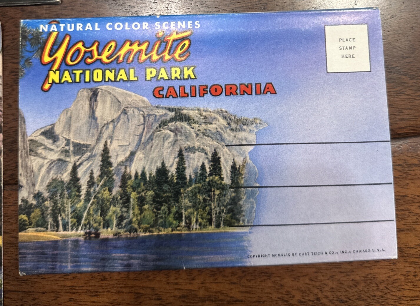 YOSEMITE SOUVENIR BOOK NATIONAL PARK NATURAL COLOR 1952 & 2 POST CARD BOOKS