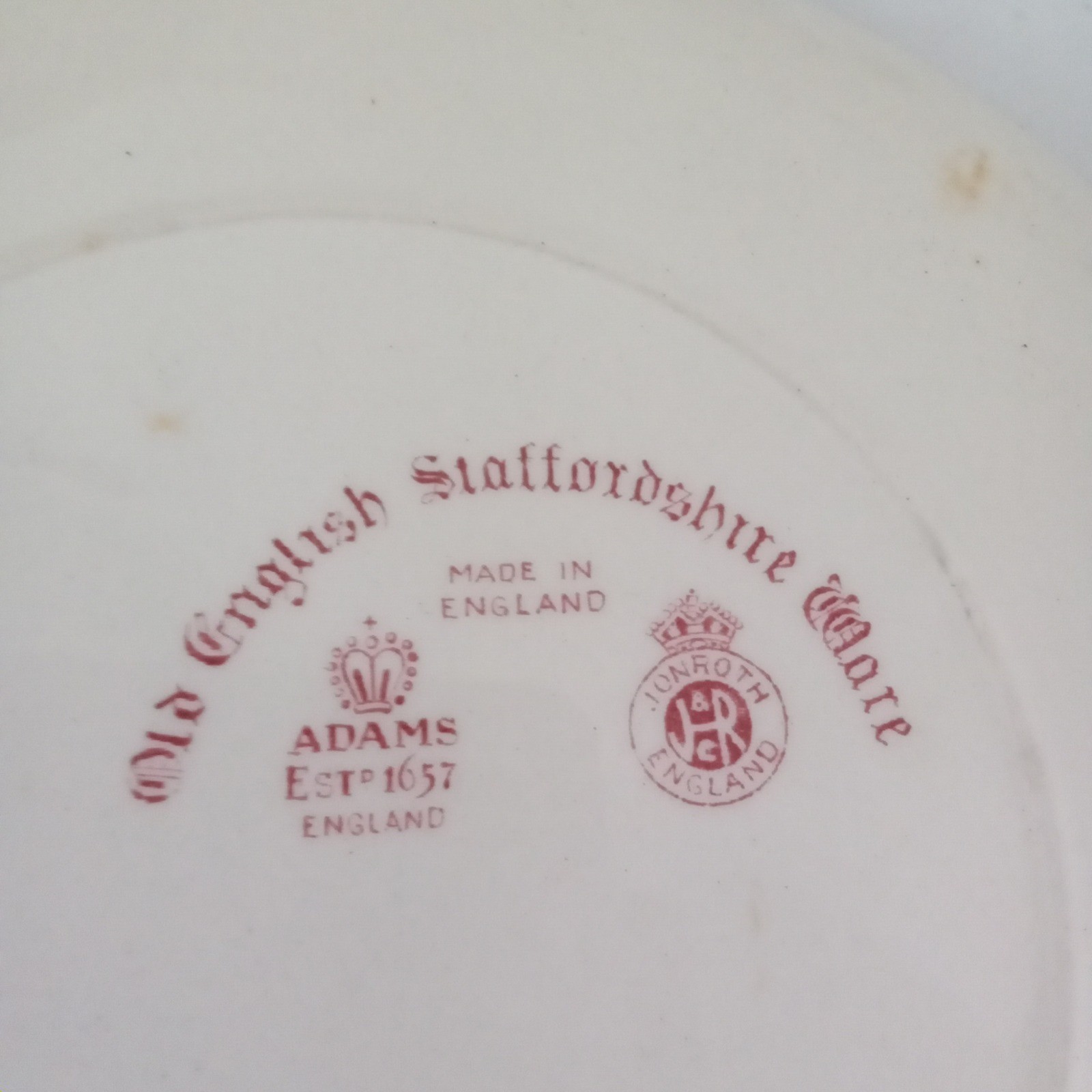 Adams Old English Staffordshire Ware Yellowstone Park Pink Transferware Plate
