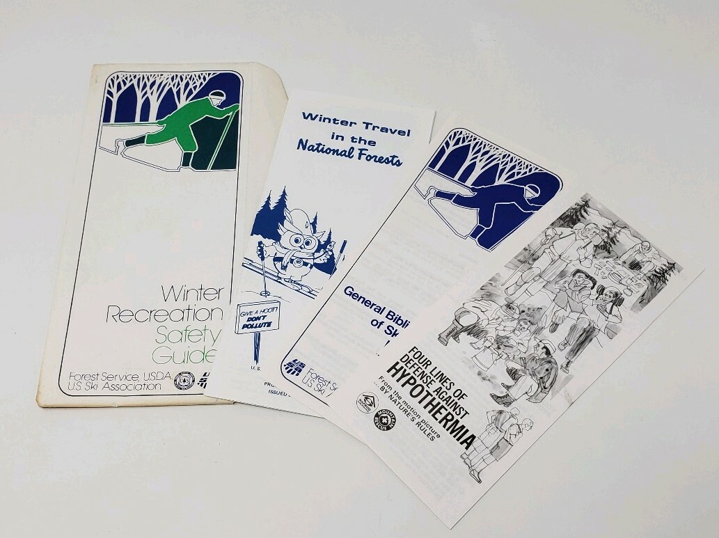 1974 US Forest Service – Winter Recreation Safety Guide Vintage Brochure