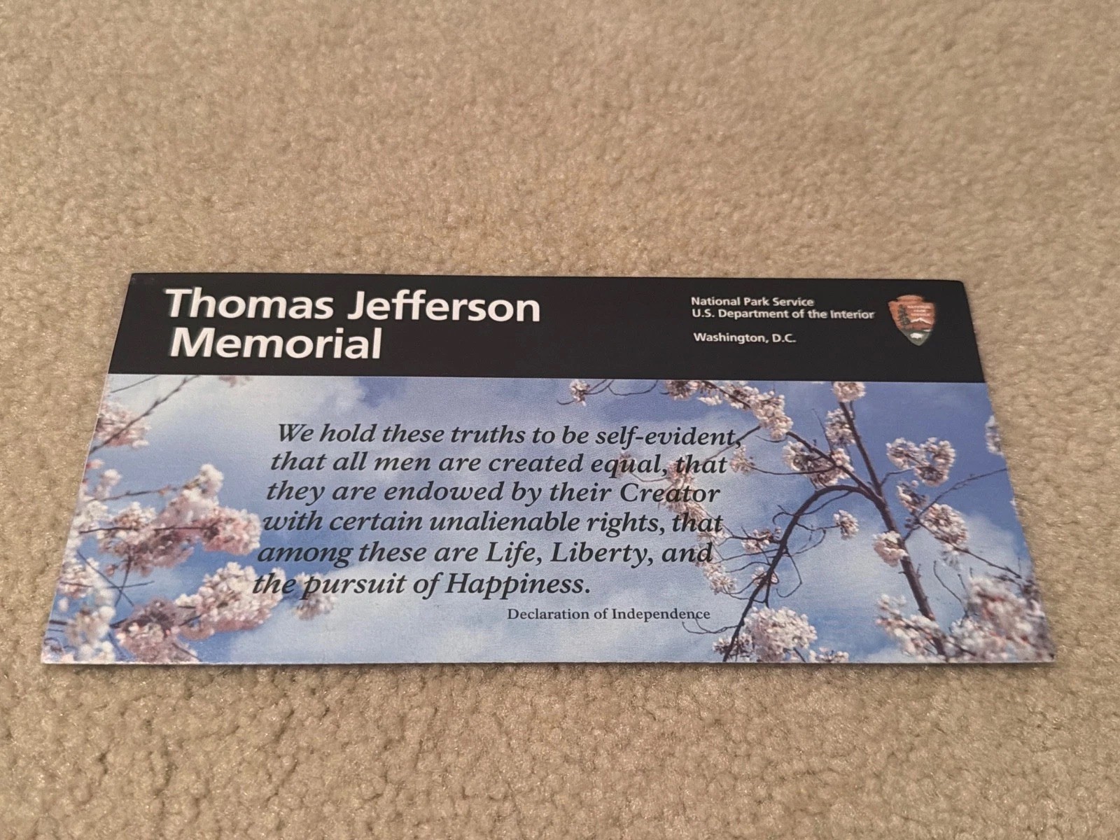 Thomas Jefferson Memorial NPS US Dept of Interior – New Unigrid Brochure