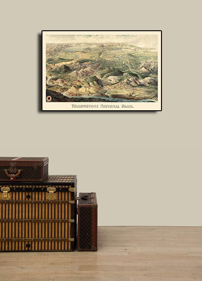 Yellowstone National Park – 1904 Northern Pacific Railroad Vintage Map – 20×30