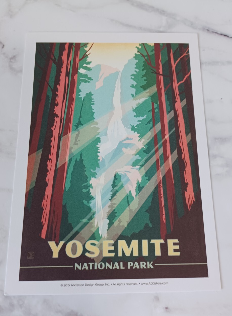 Yosemite National Parks 100th Anniversary Illustrated Print Post Card