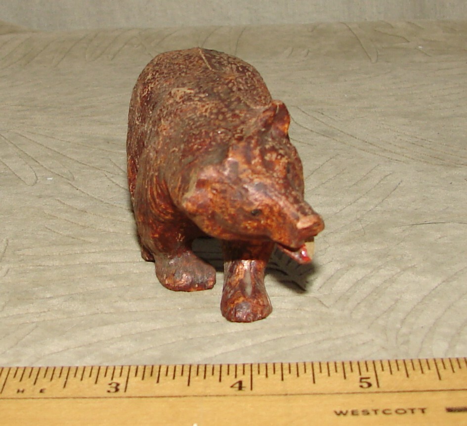 Vtg Yellowstone Park Grizzly Bear Composition Figurine +Salt Pepper Shakers 1948