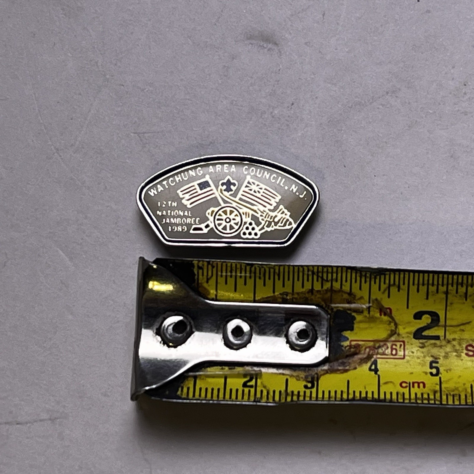 Vintage Watching Area Council N.J. – 12th National Jamboree 1989 – Metal Pin