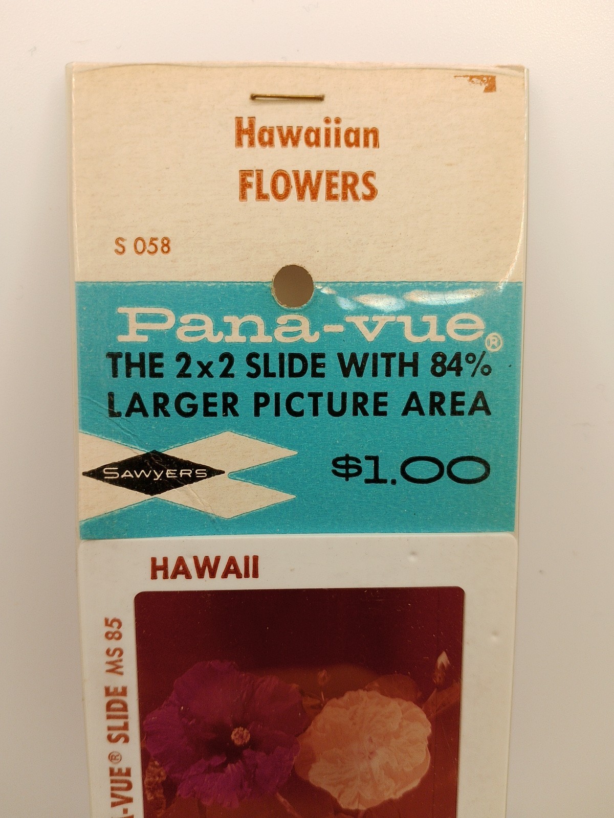 Vintage Pana Vue 4, 2×2 Color Slides Hawaiian Flowers Hibiscus, Bird Of Paradise